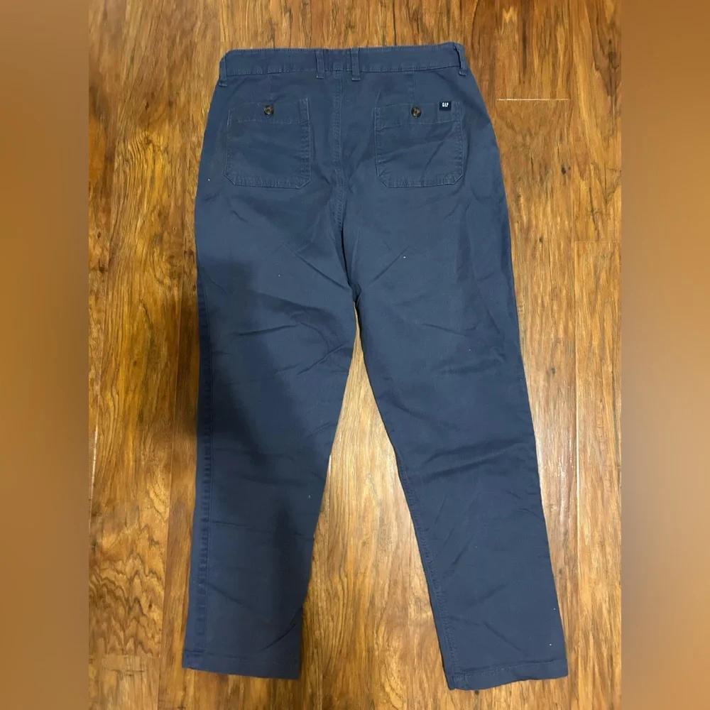 Women's GAP Relaxed Girlfriend Twill Pants Navy Blue Size 12 Comfy - Picture 10 of 10